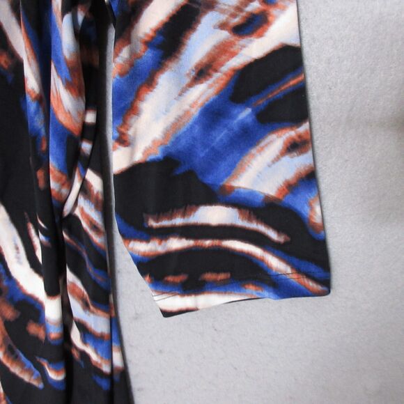 Calvin Klein Top Plus 2X Faux Wrap Abstract Print Buckle Party Career - Picture 10 of 11